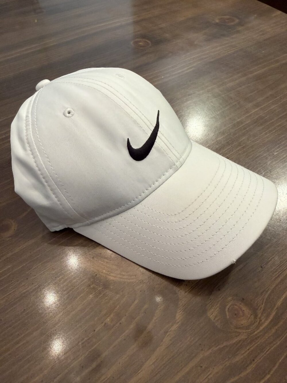 Nike Legacy91 Dri-FIT Golf Hat White Black Swoosh Adjustable Strapback Cap